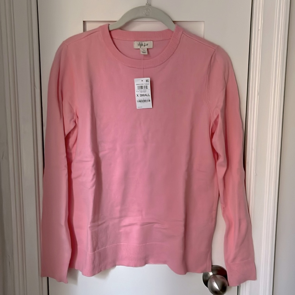 Pink Fine Gauge Crewneck Sweater
